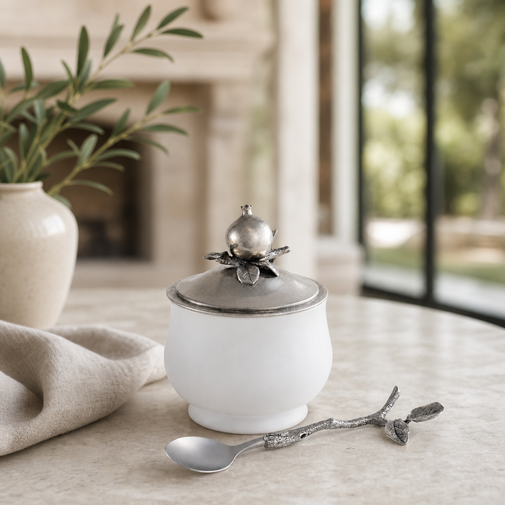 Pomegranate Sugar Bowl and Spoon 5