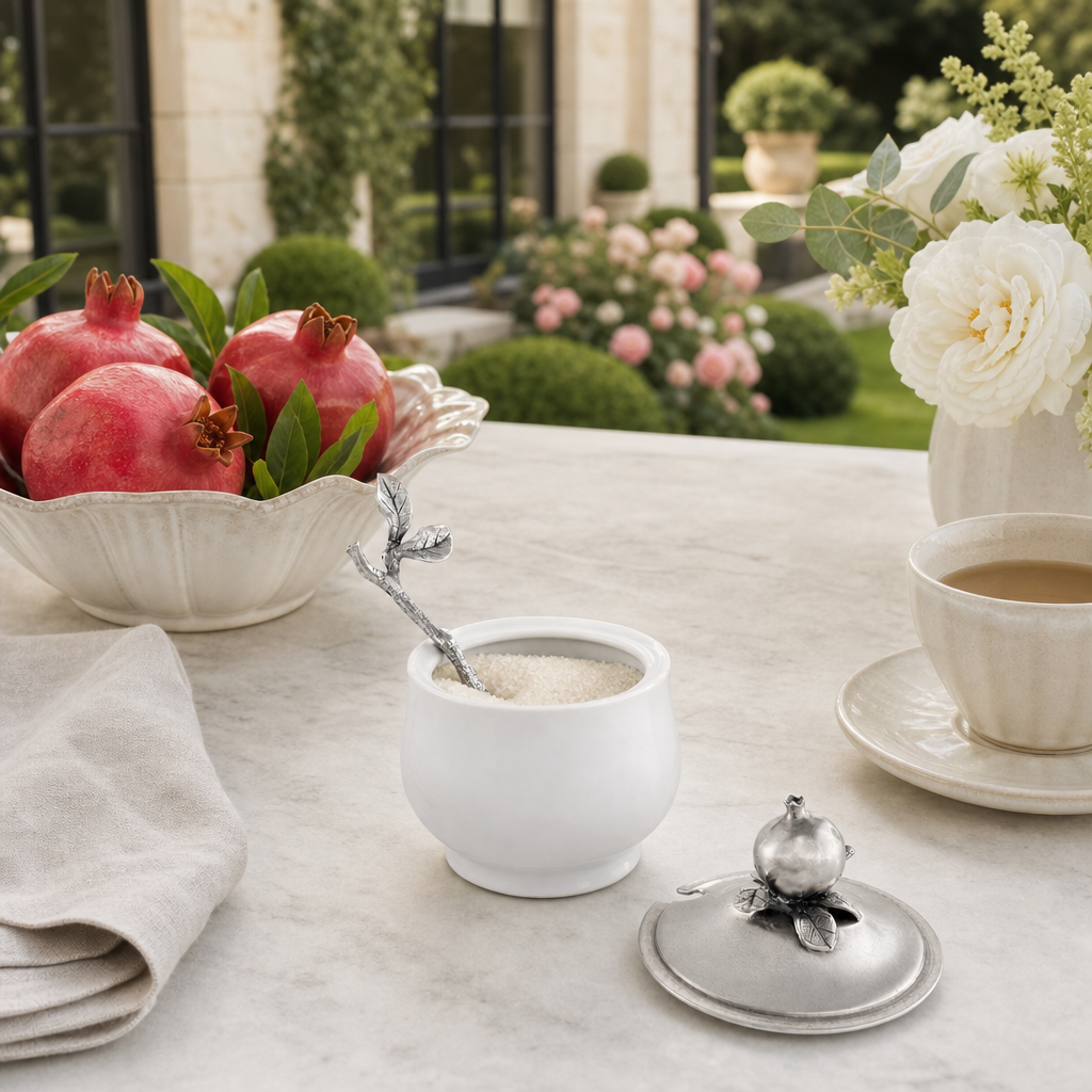 Pomegranate Sugar Bowl and Spoon 7