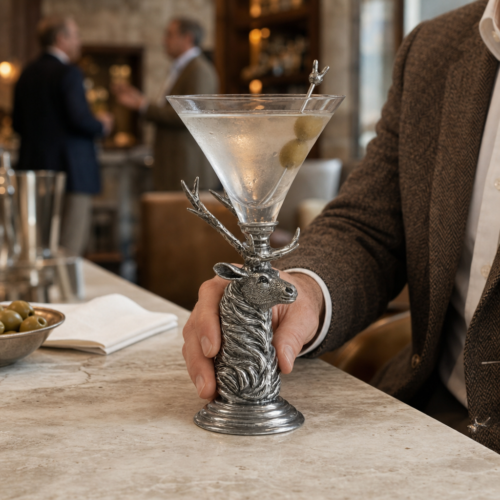 Elk Pewter Stem Cocktail Glass 3