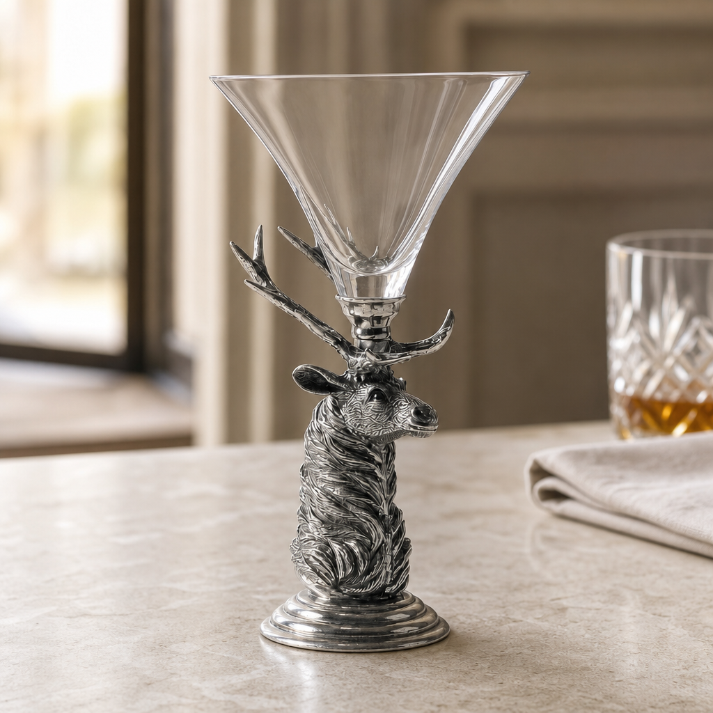 Elk Pewter Stem Cocktail Glass 2