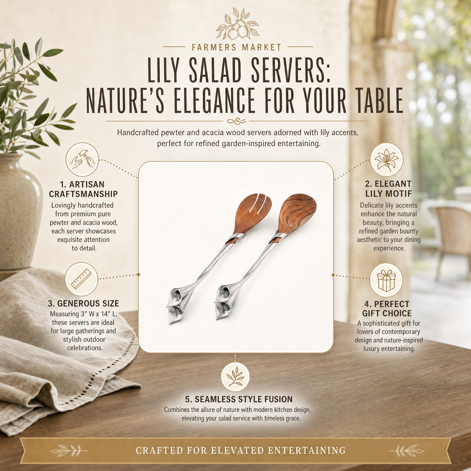 Lily Salad Servers 11