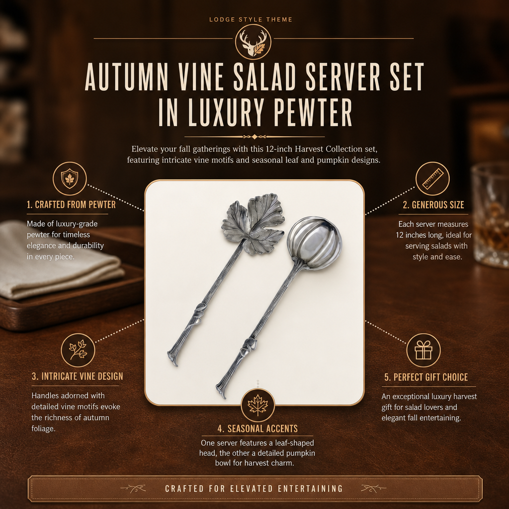 Autumn Vine Salad Server Set 9