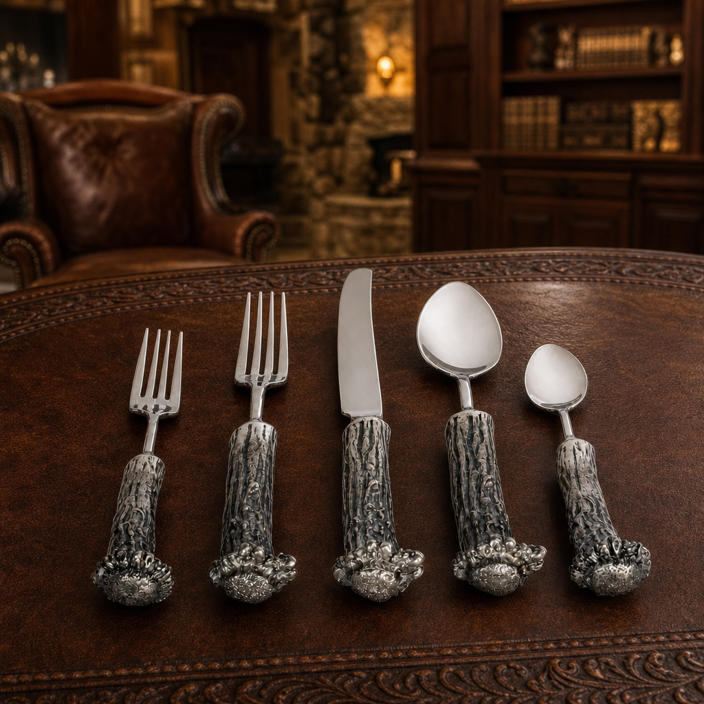 Pewter Antler Flatware Set 6