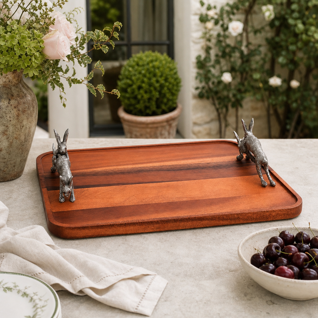 Hopping Bunny Wood Tray 8