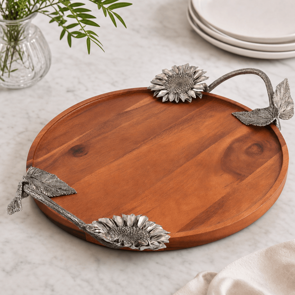 Sunflower Wood Serving Tray 10