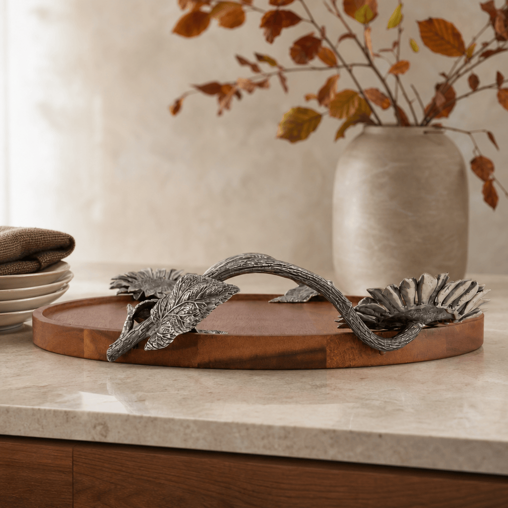 Sunflower Wood Serving Tray 4