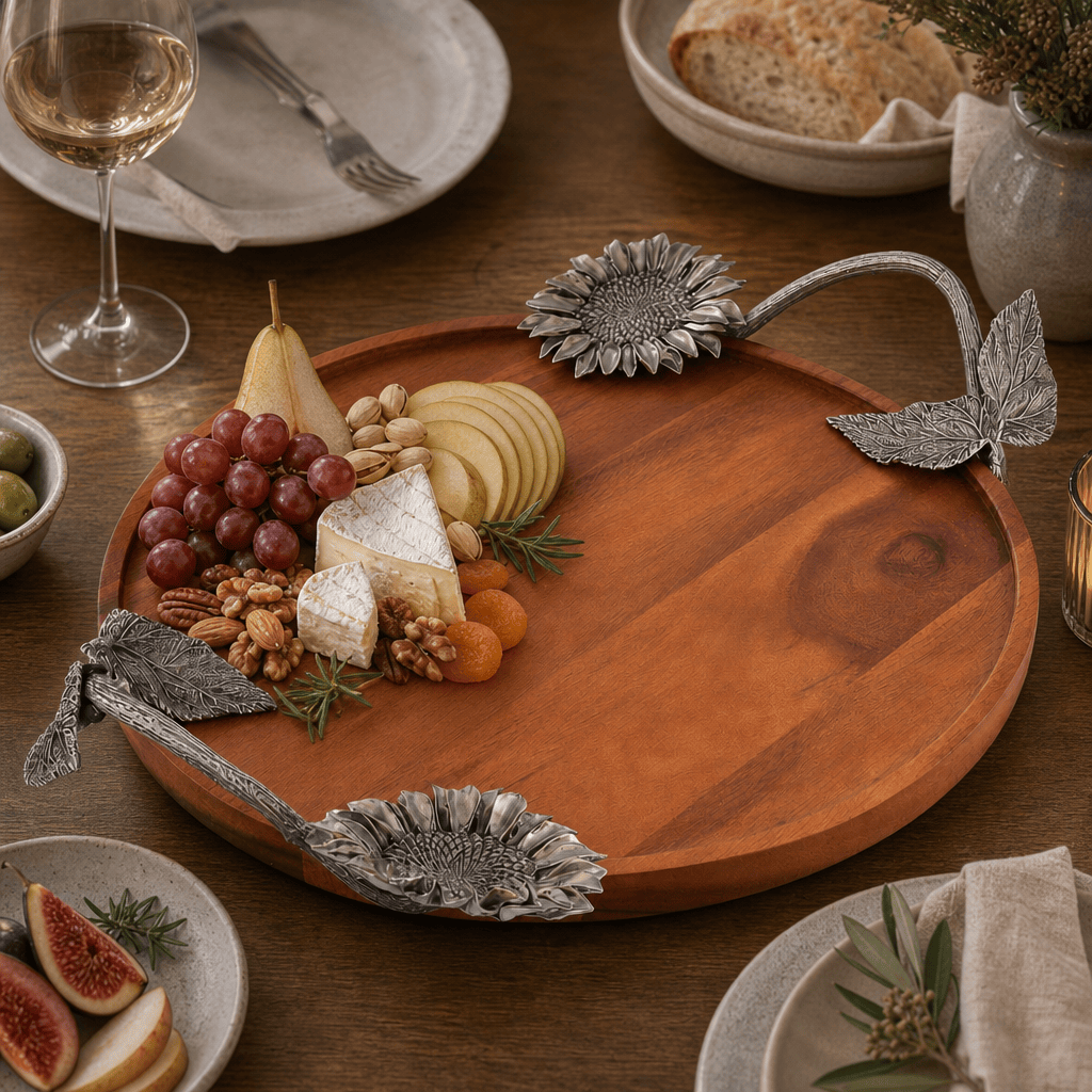 Sunflower Wood Serving Tray 7