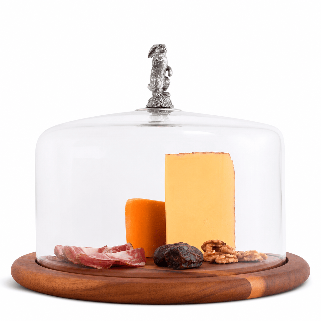 Bunny Glass Covered Cheese Wood Board 1
