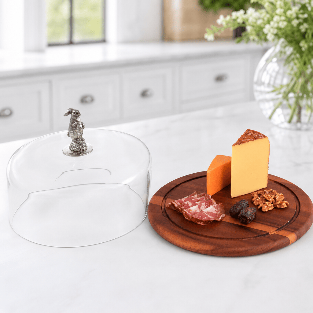 Bunny Glass Covered Cheese Wood Board 8