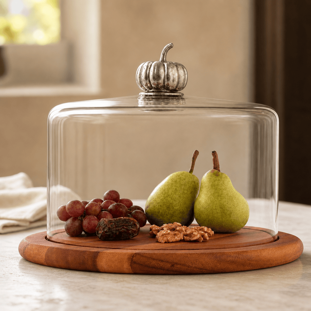Pumpkin Glass Covered Cheese Wood Board 2
