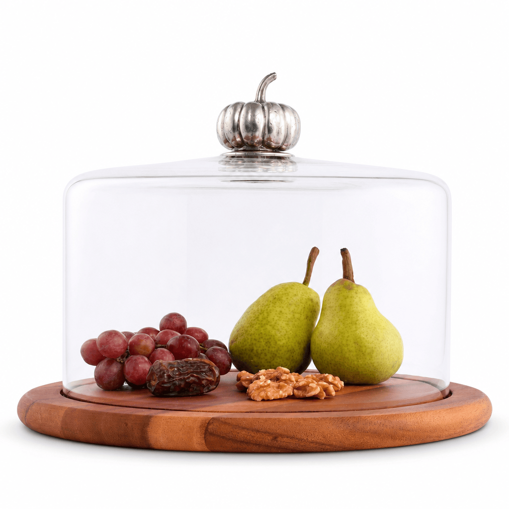 Pumpkin Glass Covered Cheese Wood Board 1