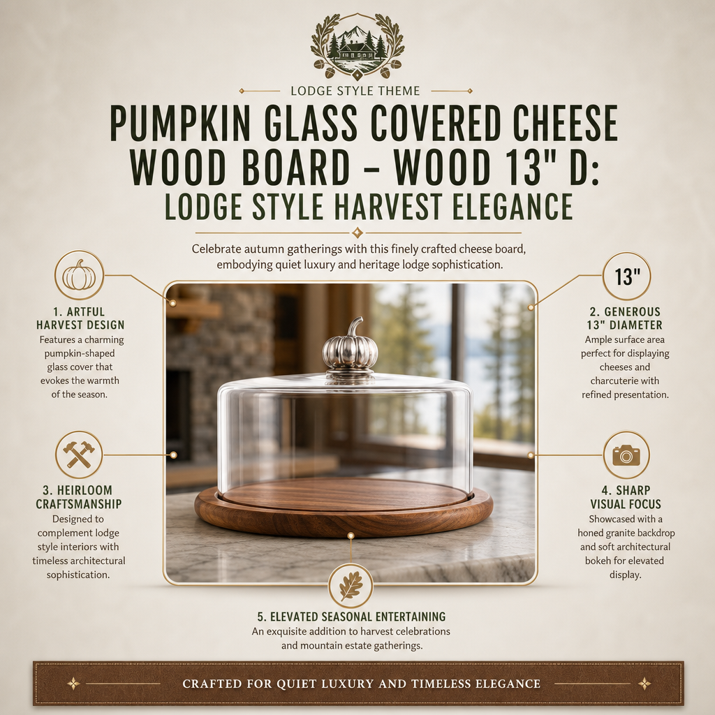 Pumpkin Glass Covered Cheese Wood Board