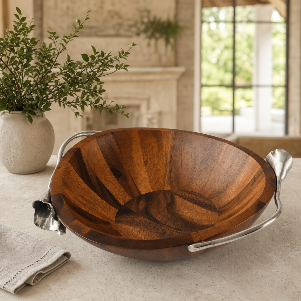 Lily Wood Salad Bowl 4
