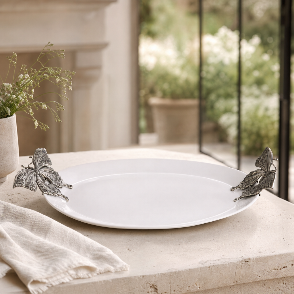 Butterfly Stoneware Tray X-Large 3