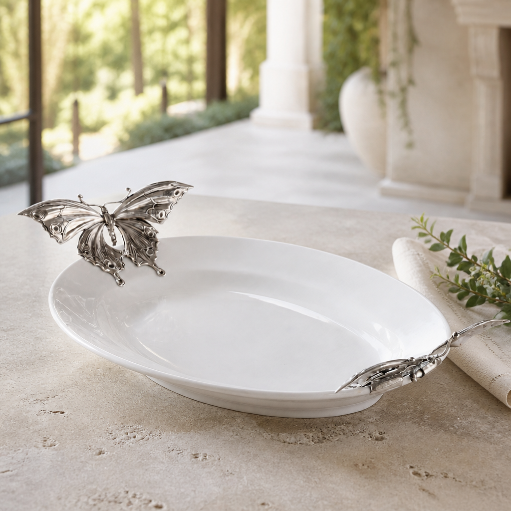 Butterfly Stoneware Tray X-Large 4