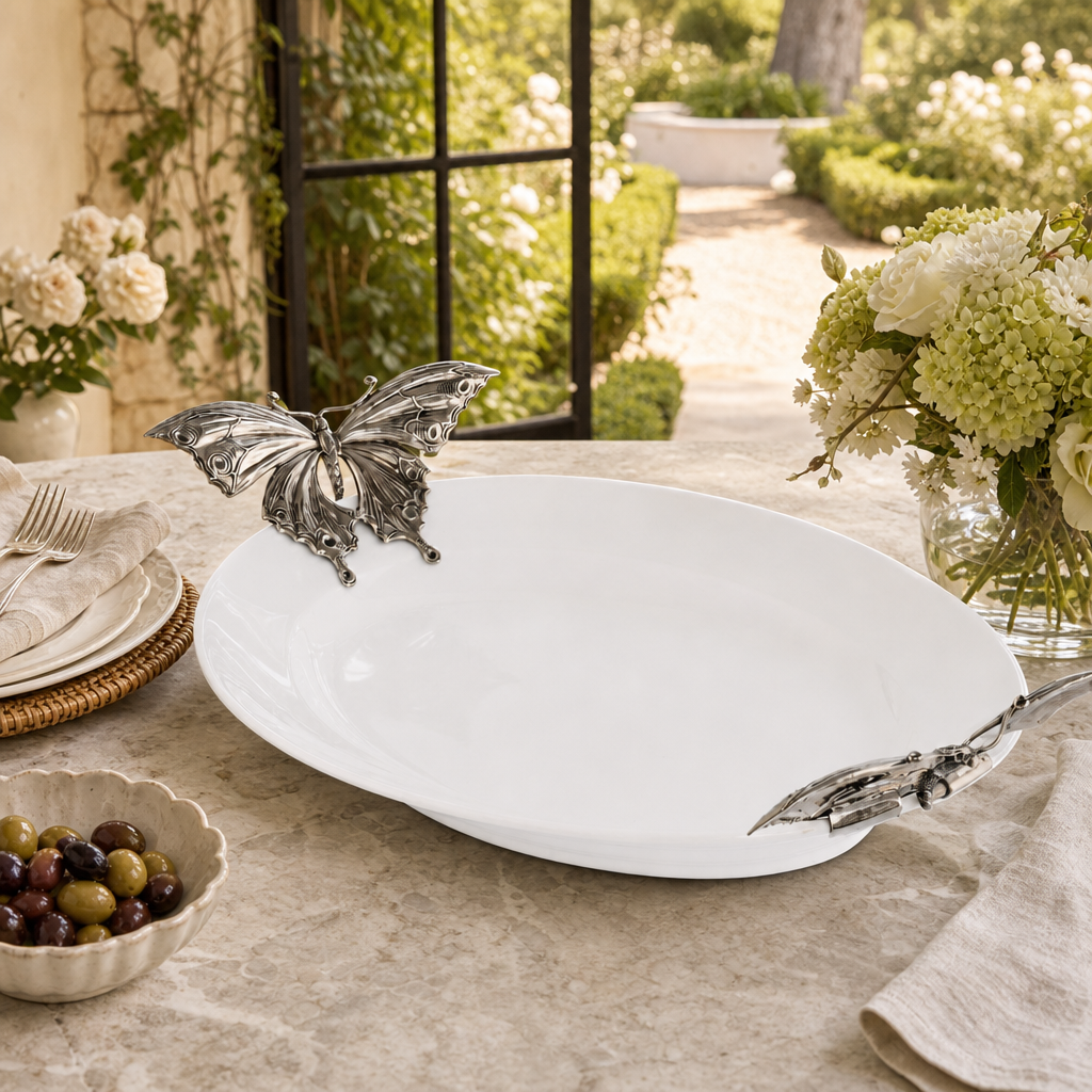 Butterfly Stoneware Tray X-Large 7