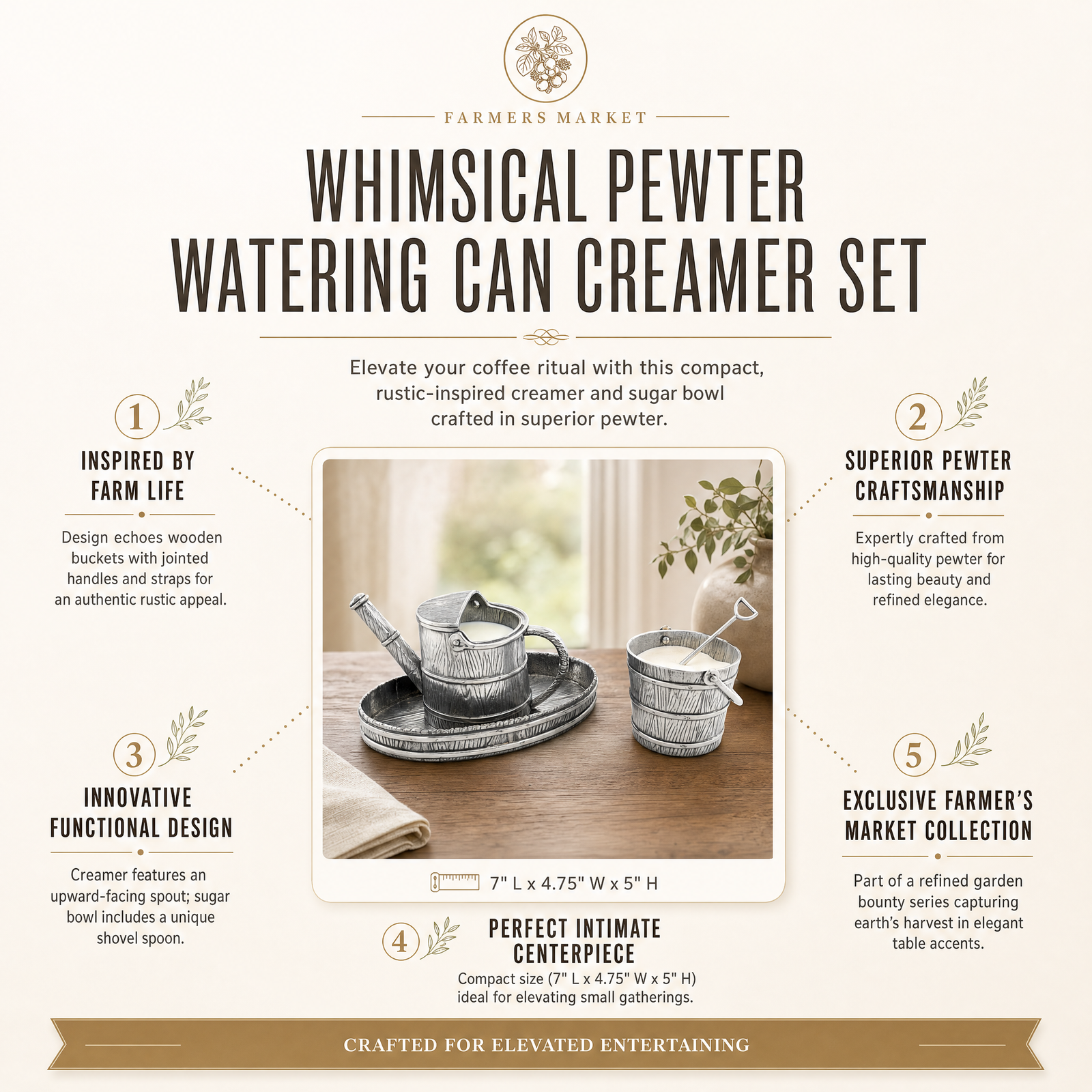 Watering Can Creamer Set 11