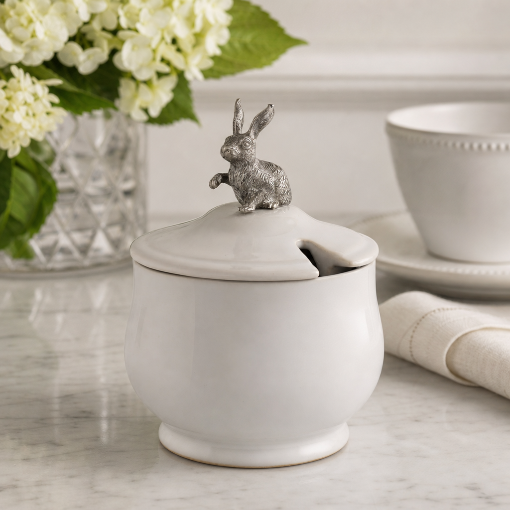 Sitting Bunny Sugar Bowl 1