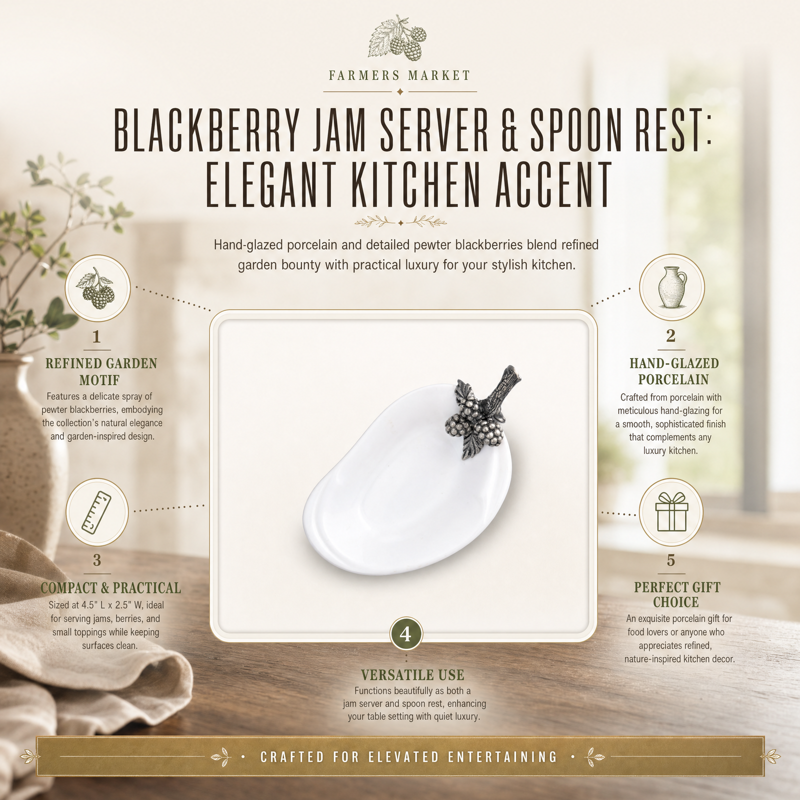 Blackberry Jam Server / Spoon Rest 11