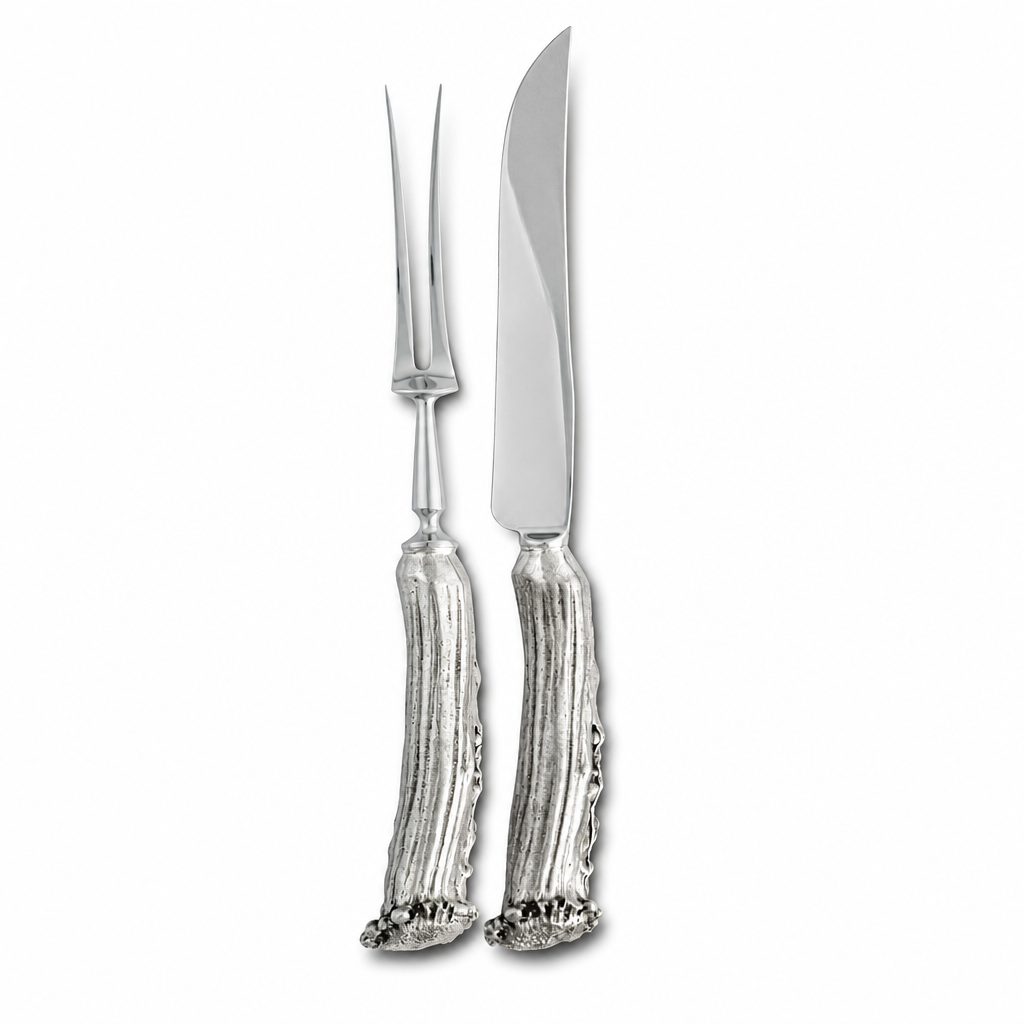 Pewter Antler Carving Set 1