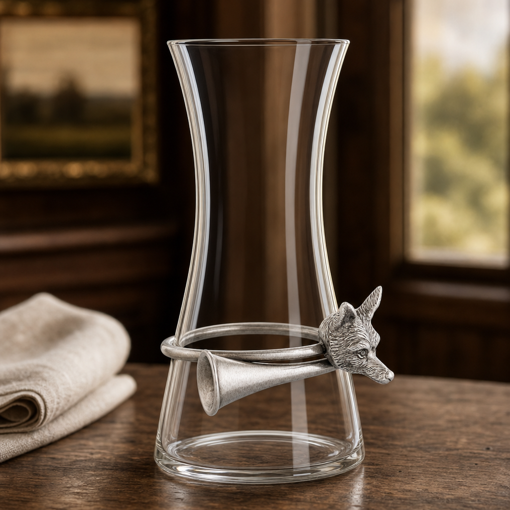 Wine Carafe with Pewter Hunt Equestrian Horn 5