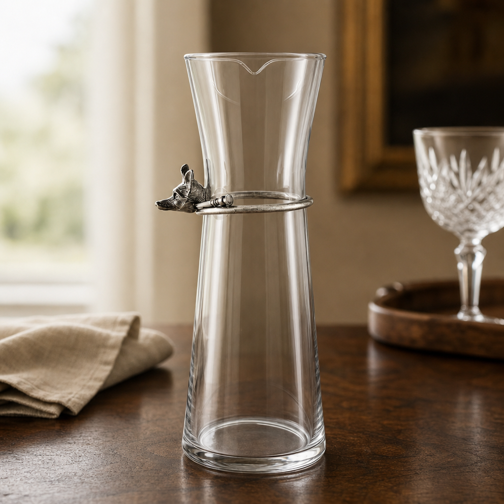 Wine Carafe with Pewter Hunt Equestrian Horn 4