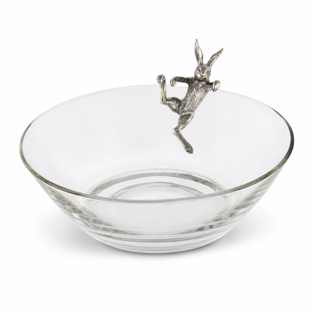 Climbing Bunny Glass Serving / Salad Bowl 1