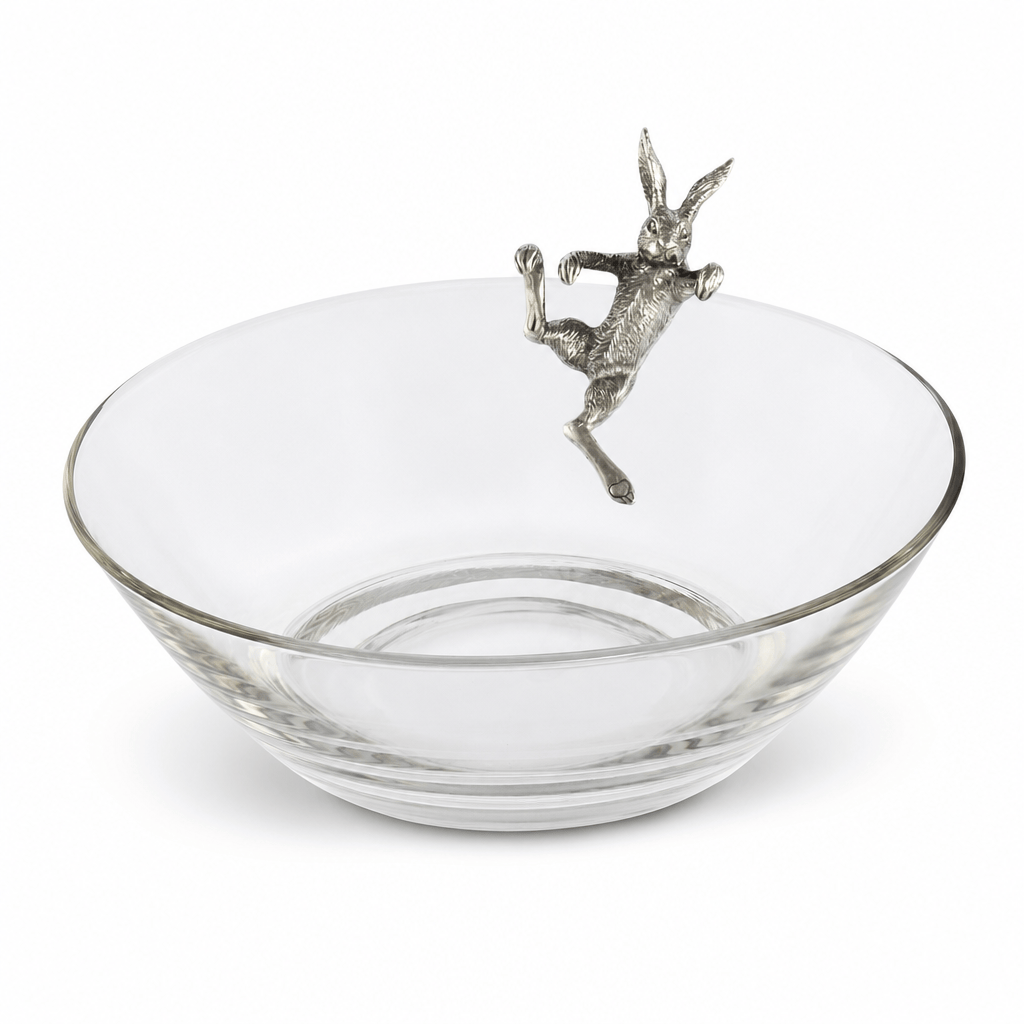 Climbing Bunny Glass Serving / Salad Bowl 1