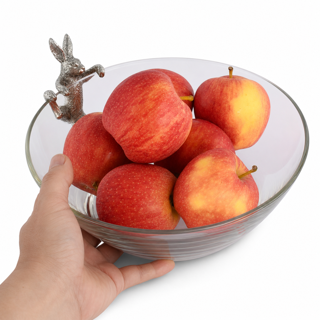 Climbing Bunny Glass Serving / Salad Bowl 10