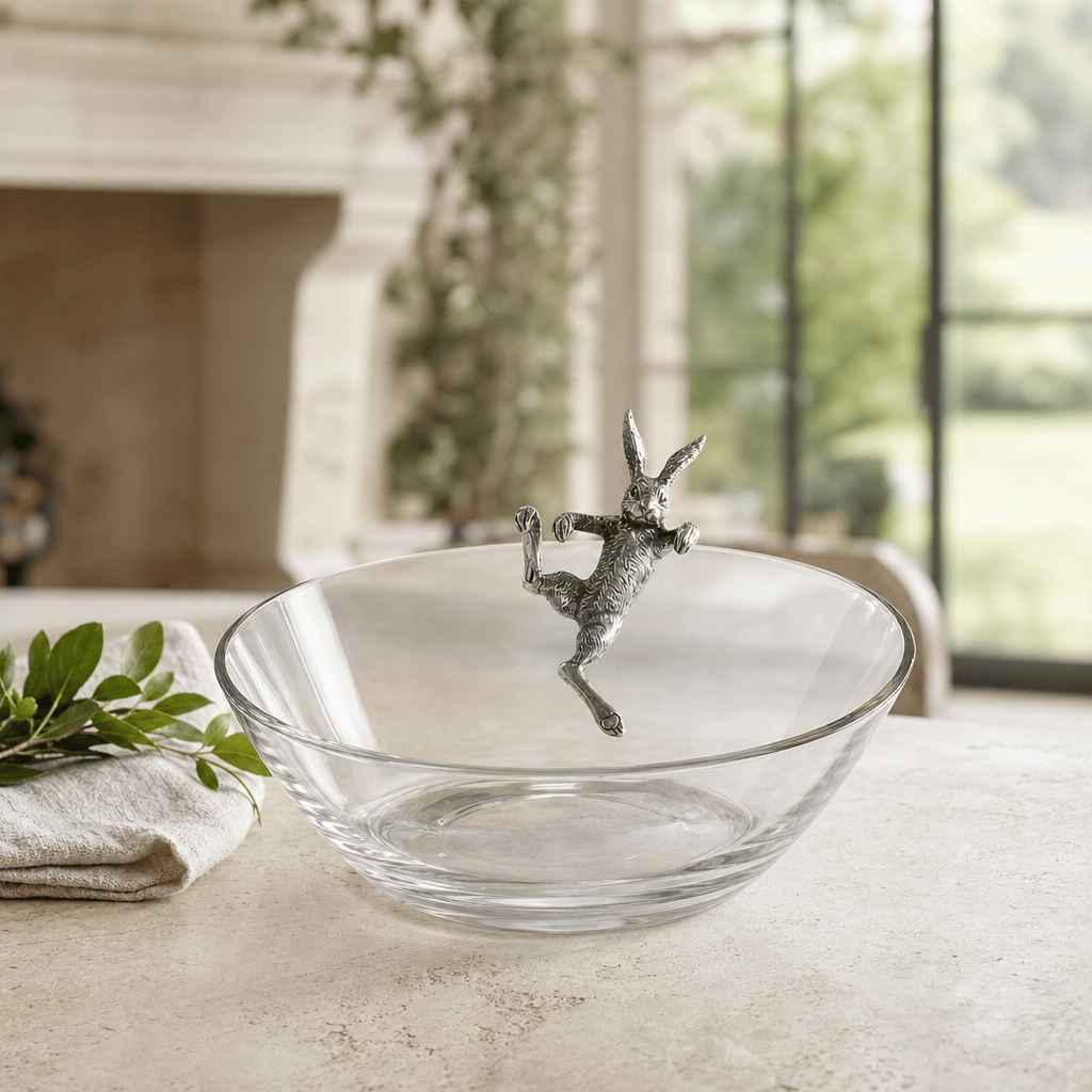 Climbing Bunny Glass Serving / Salad Bowl 2