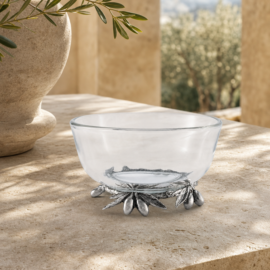 Olive Grove Glass & Pewter Bowl 4