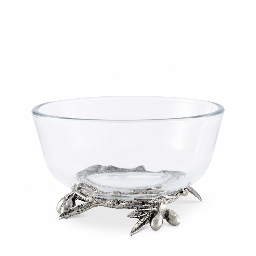 Olive Grove Glass & Pewter Bowl 9