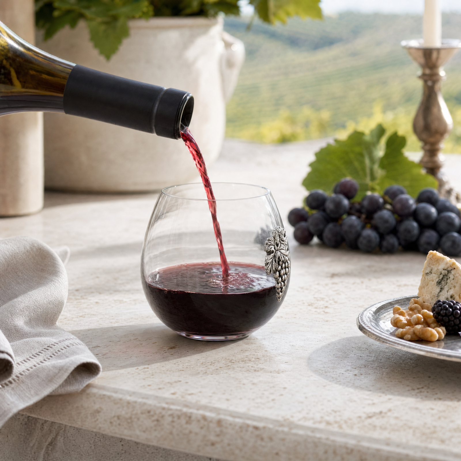 Grape Stemless Wine Glass 8