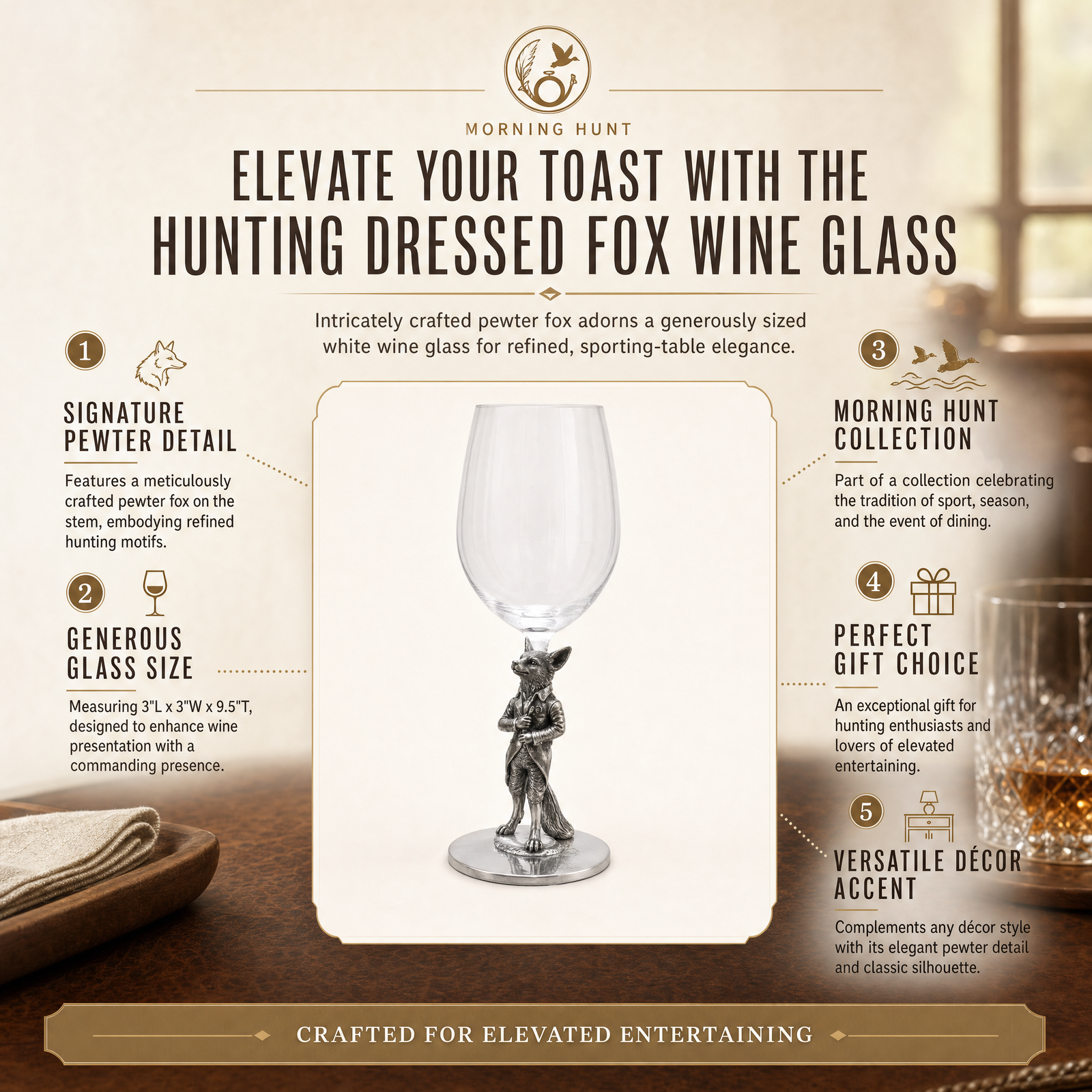Hunting Dressed Fox Wine Glass 11