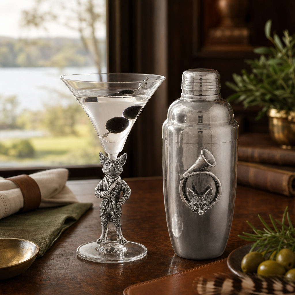 Hunting Dressed Fox Cocktail / Martini Glass 7