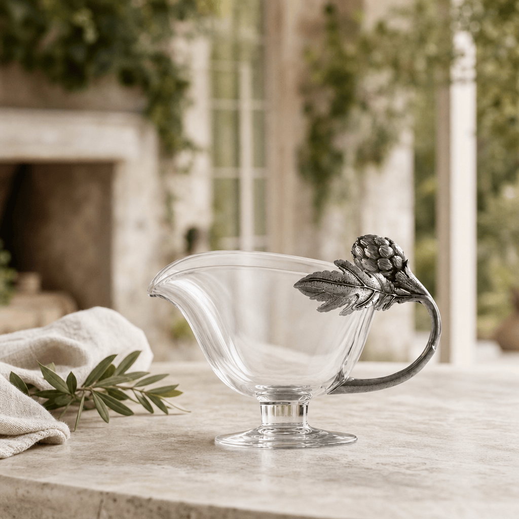 Artichoke Glass Gravy Boat 3