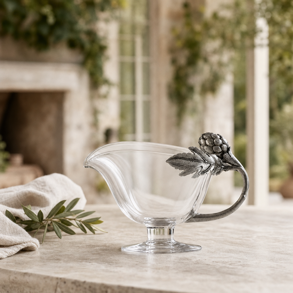 Artichoke Glass Gravy Boat 3