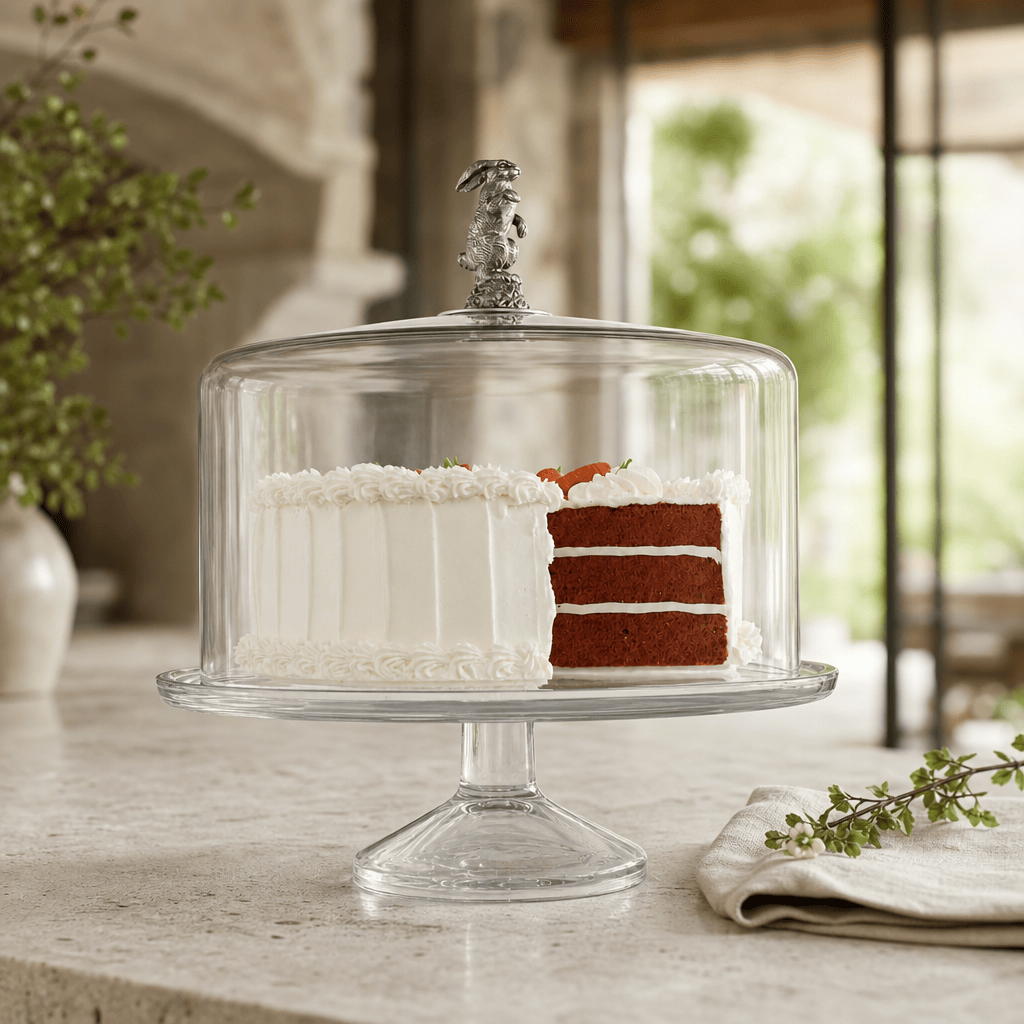Bunny Glass Covered Cake / Dessert Stand 2