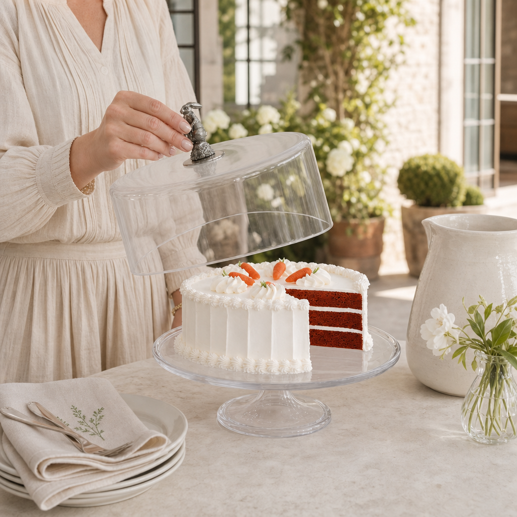 Bunny Glass Covered Cake / Dessert Stand 7