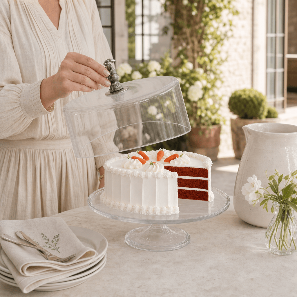 Bunny Glass Covered Cake / Dessert Stand 7