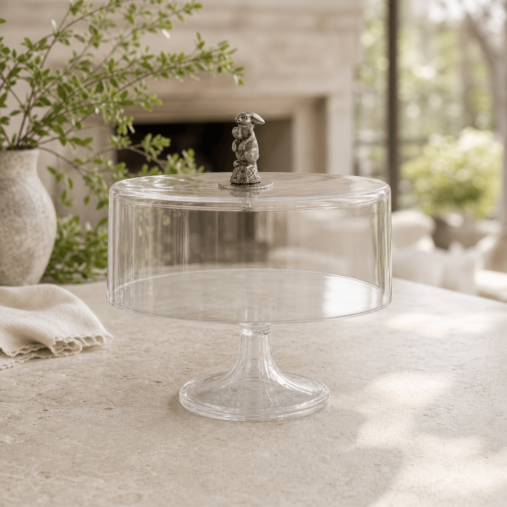 Bunny Glass Covered Cake / Dessert Stand 3