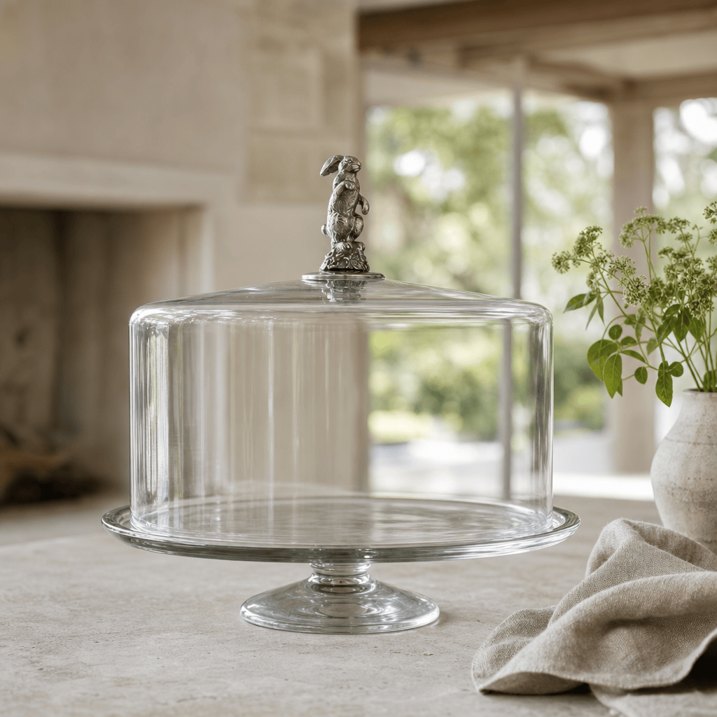 Bunny Glass Covered Cake / Dessert Stand 4