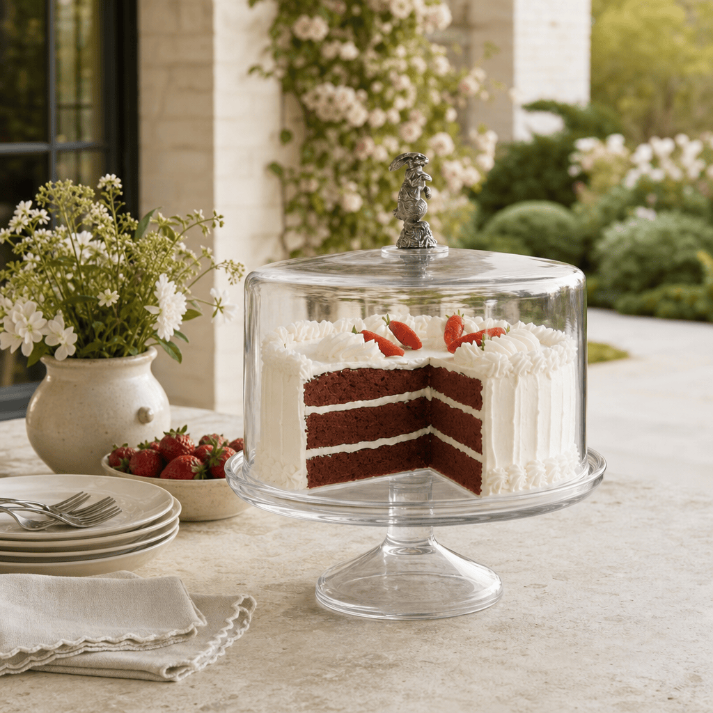 Bunny Glass Covered Cake / Dessert Stand 9