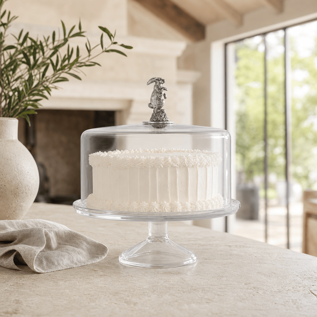 Bunny Glass Covered Cake / Dessert Stand 5