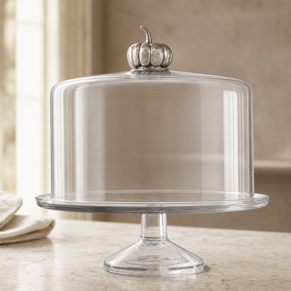 Pumpkin Knob Glass Covered Cake / Dessert Stand 2