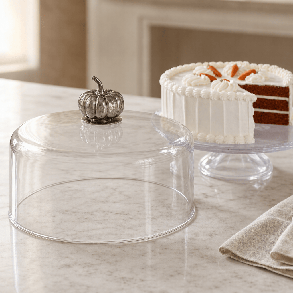 Pumpkin Knob Glass Covered Cake / Dessert Stand 3