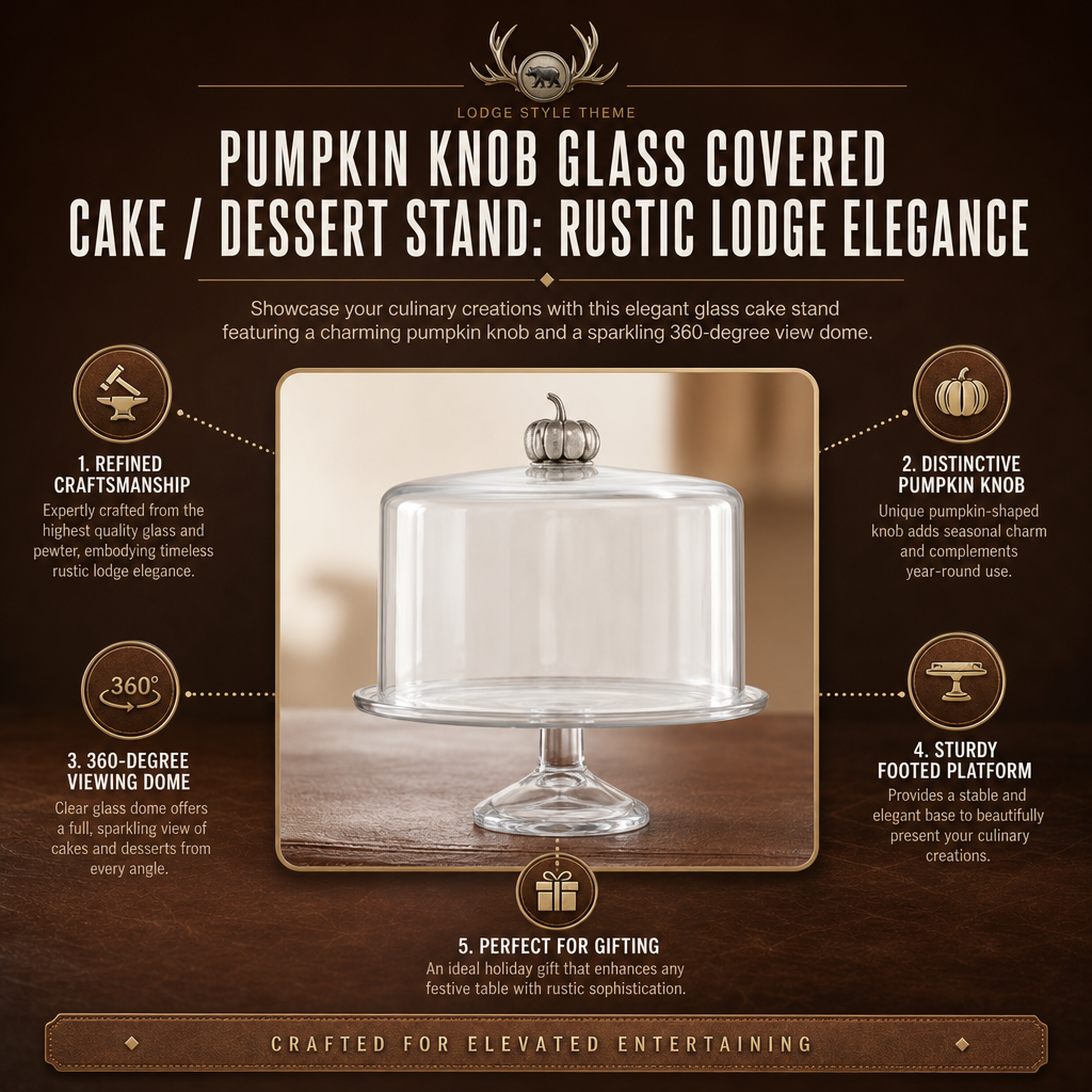 Pumpkin Knob Glass Covered Cake / Dessert Stand 11