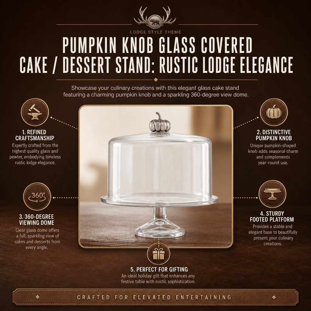 Pumpkin Knob Glass Covered Cake / Dessert Stand 11