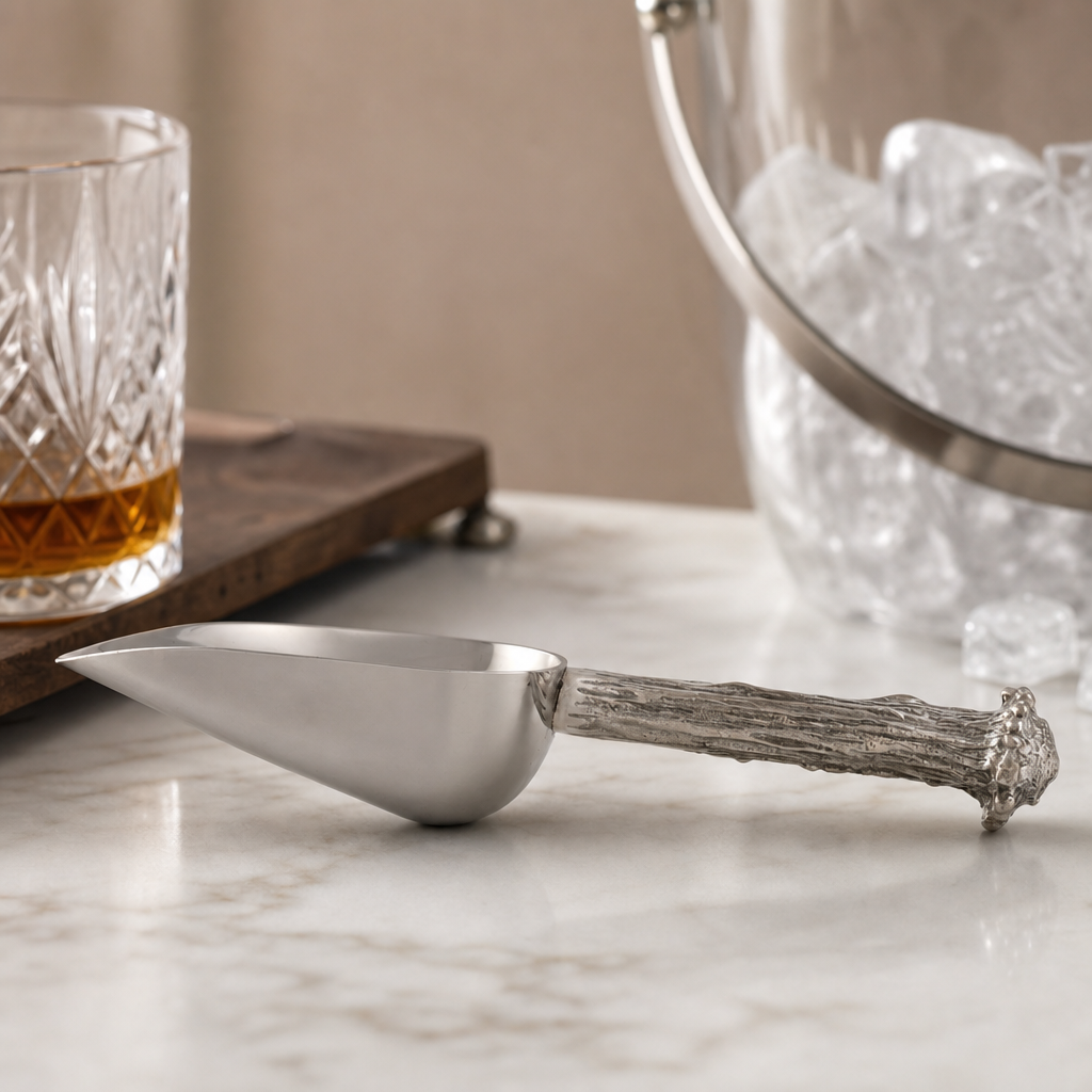 Pewter Antler Ice Scoop 8