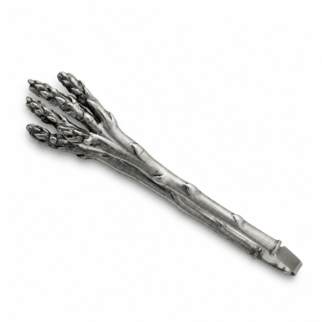 Pewter Asparagus Pattern Tongs 10